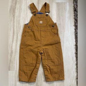 Vintage Carhartt Tan Overalls Butterscotch Color Bibs Reinforced Knee Patch 12M